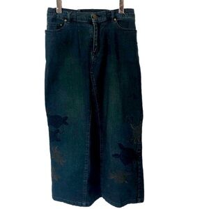 Denim Y2K Dark Wash Maxi Jean Skirt Medium
